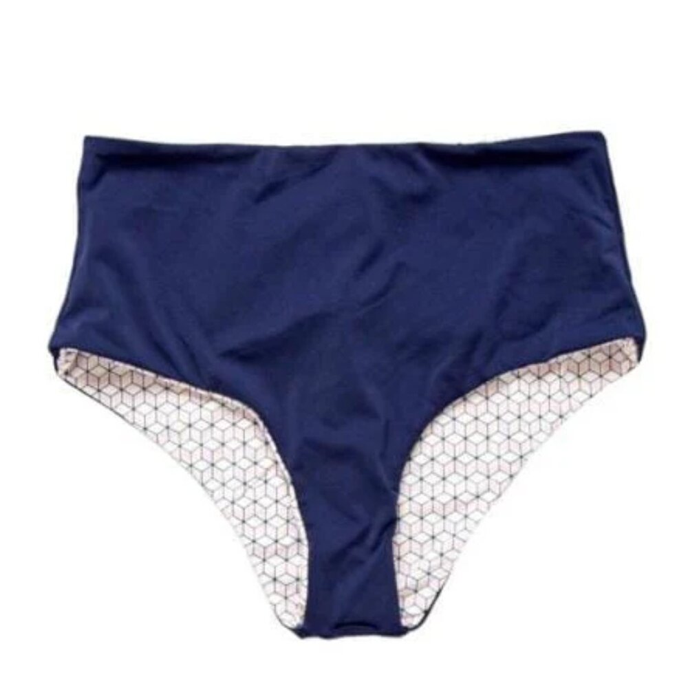 Carve Designs Erin Reversible swim bottom - Navy/Paige